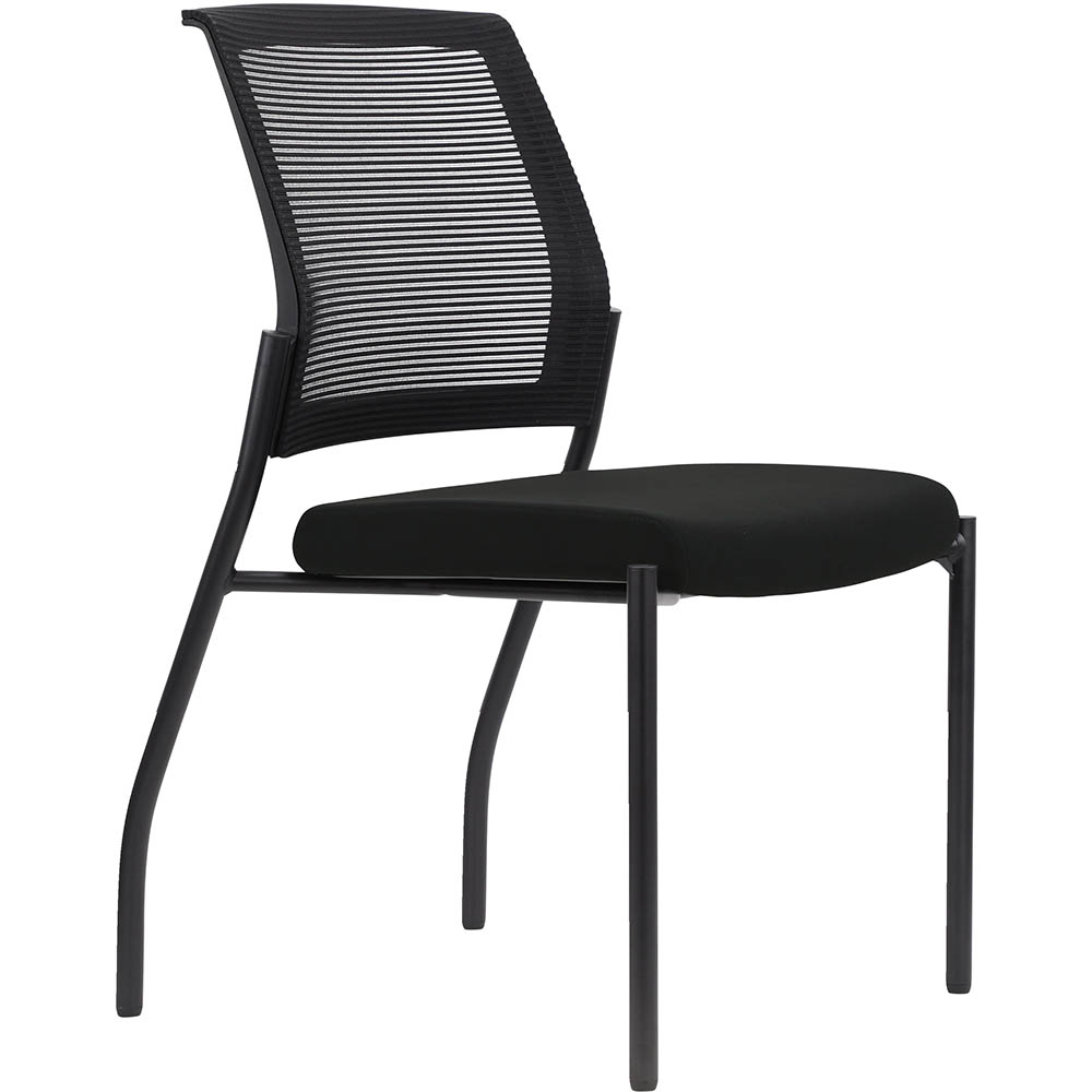 Image for URBIN 4 LEG MESH BACK CHAIR GLIDES BLACK FRAME ONYX SEAT from Challenge Office Supplies