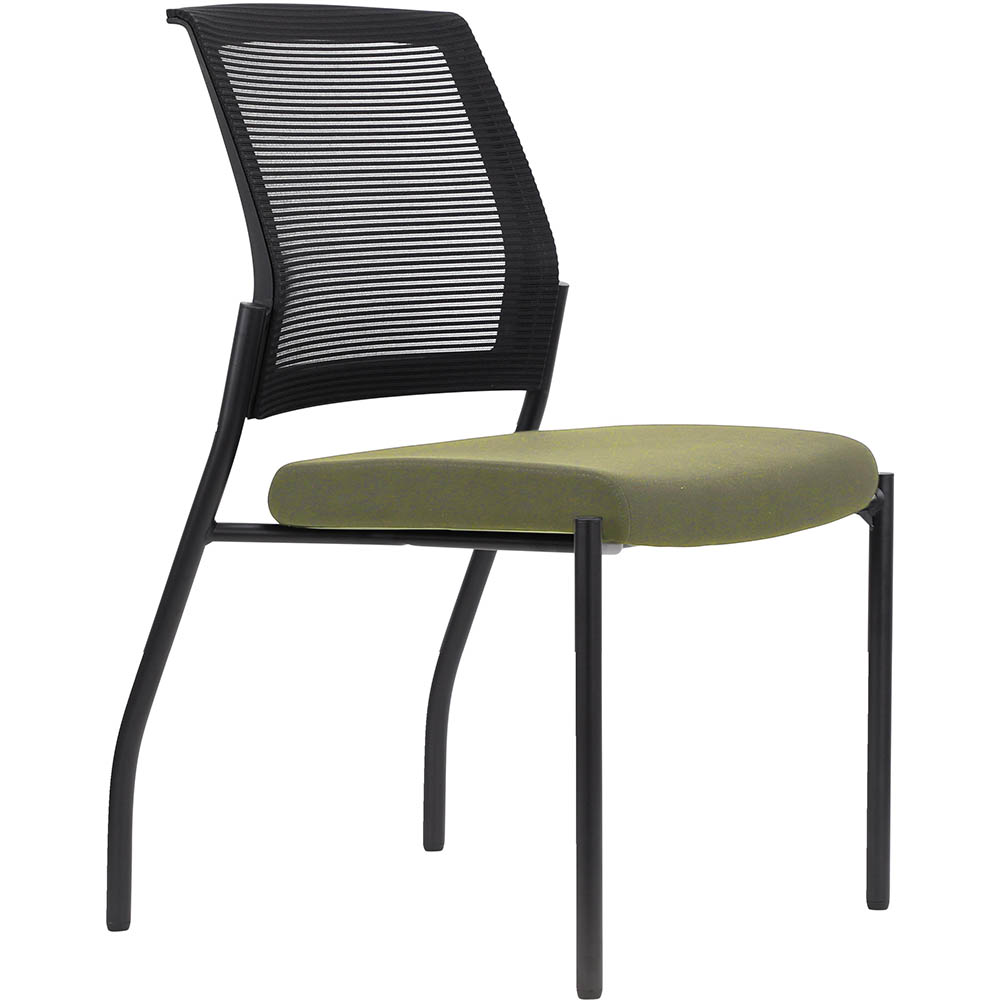 Image for URBIN 4 LEG MESH BACK CHAIR GLIDES BLACK FRAME APPLE SEAT from Challenge Office Supplies