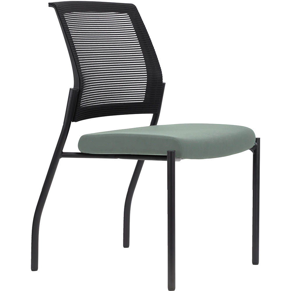 Image for URBIN 4 LEG MESH BACK CHAIR GLIDES BLACK FRAME CLOUD SEAT from Challenge Office Supplies