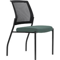 urbin 4 leg mesh back chair glides black frame teal seat