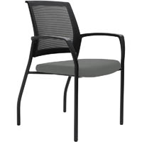 urbin 4 leg mesh back armchair glides black frame steel seat