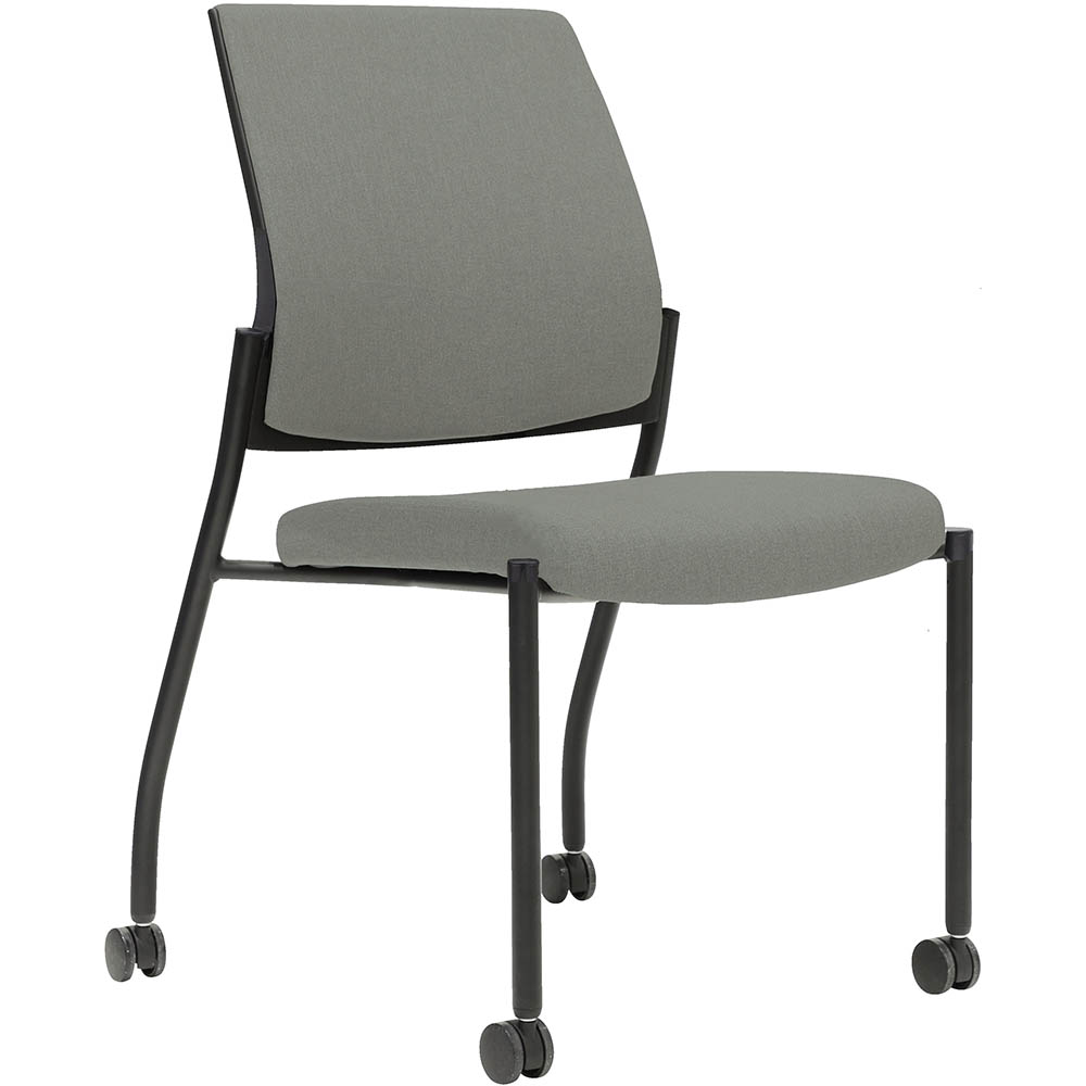 Image for URBIN 4 LEG CHAIR CASTORS BLACK FRAME STEEL SEAT AND INNER BACK from Mercury Business Supplies