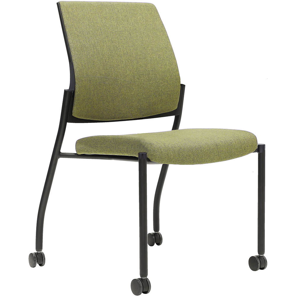 Image for URBIN 4 LEG CHAIR CASTORS BLACK FRAME APPLE SEAT AND INNER BACK from Challenge Office Supplies