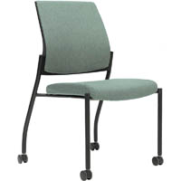 urbin 4 leg chair castors black frame cloud seat and inner back