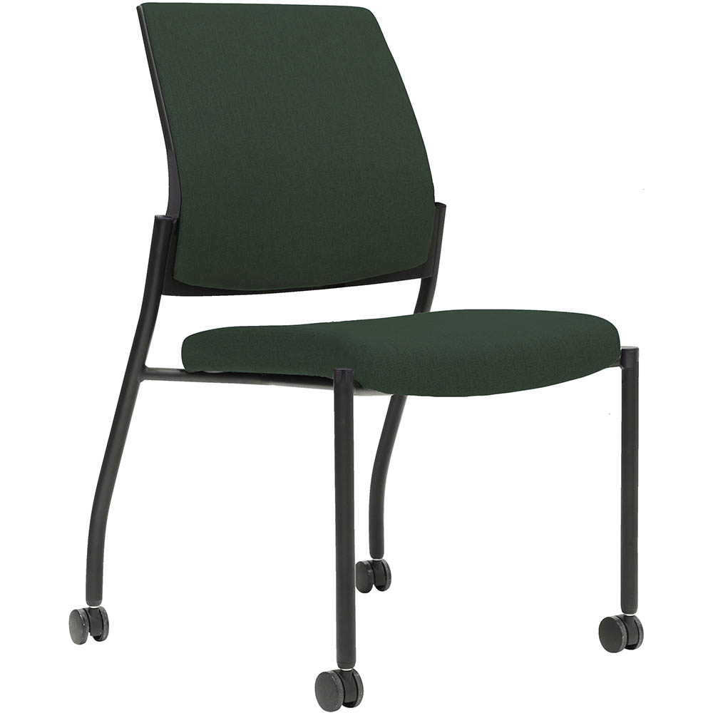 Image for URBIN 4 LEG CHAIR CASTORS BLACK FRAME FOREST SEAT AND INNER BACK from Memo Office and Art