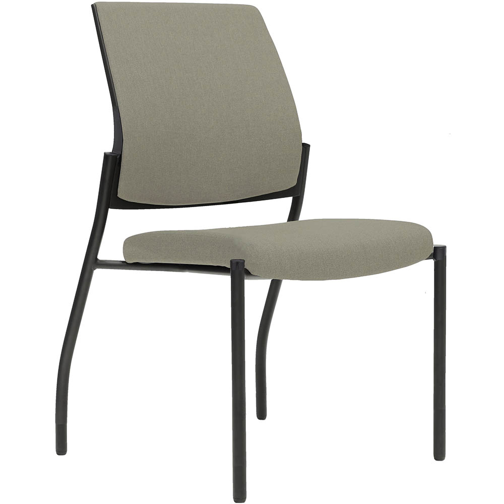 Image for URBIN 4 LEG CHAIR GLIDES BLACK FRAME DRIFTWOOD SEAT AND INNER BACK from Australian Stationery Supplies