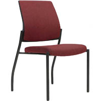 urbin 4 leg chair glides black frame pomegranite seat and inner back