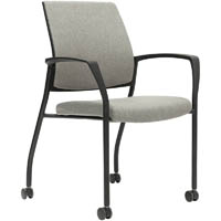 urbin 4 leg armchair castors black frame ice seat and inner back