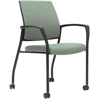 urbin 4 leg armchair castors black frame cloud seat and inner back