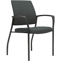 urbin 4 leg armchair glides black frame slate seat and inner back