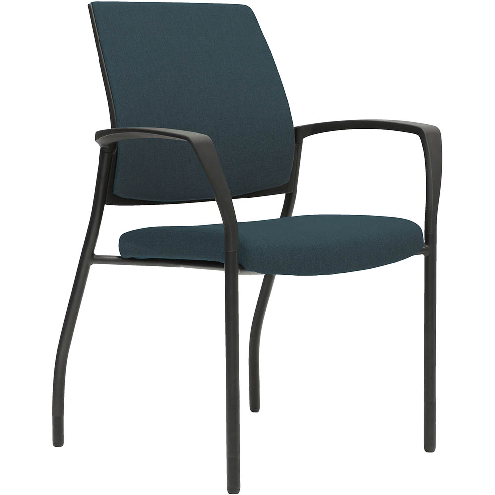 Image for URBIN 4 LEG ARMCHAIR GLIDES BLACK FRAME DENIM SEAT AND INNER BACK from Challenge Office Supplies