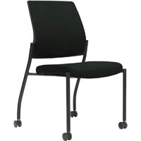 urbin 4 leg chair castors black frame onyx seat inner and outer back