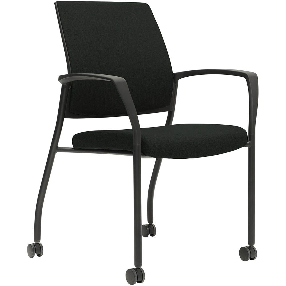 Image for URBIN 4 LEG ARMCHAIR CASTOR BLACK FRAME GRAVITY ONYX SEAT INNER AND OUTER BACK from Australian Stationery Supplies