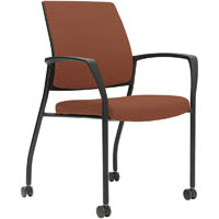 urbin 4 leg armchair castor black frame gravity brick seat inner and outer back