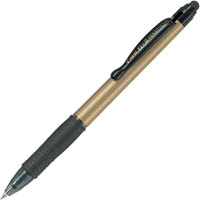 pilot g2 retractable gel ink stylus pen 0.5mm gold barrel black ink