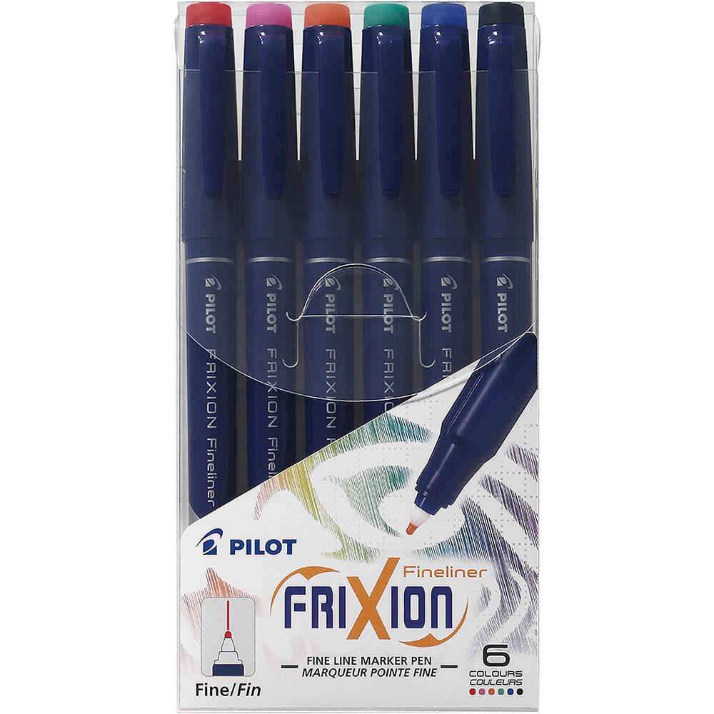 Image for PILOT FRIXION ERASABLE FINELINER PEN 0.45MM ASSORTED PACK 6 from BusinessWorld Computer & Stationery Warehouse