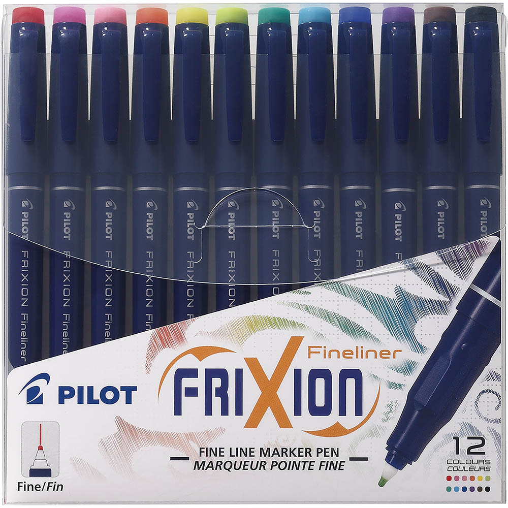 Image for PILOT FRIXION ERASABLE FINELINER PEN 0.45MM ASSORTED PACK 12 from BusinessWorld Computer & Stationery Warehouse