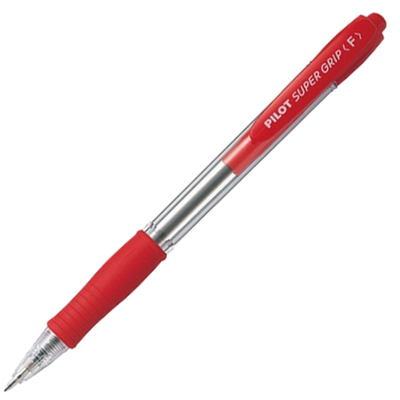 PILOT SUPER GRIP RETRACTABLE BALLPOINT PEN FINE 0.7MM RED |  | 7000820