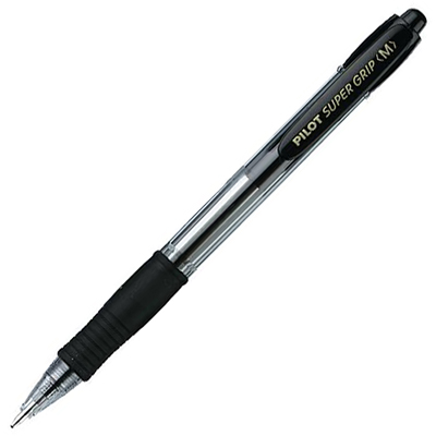 Image for PILOT SUPER GRIP RETRACTABLE BALLPOINT PEN MEDIUM 1.0MM BLACK from Olympia Office Products