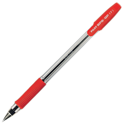 Image for PILOT BPS-GP BALLPOINT GRIP STICK PEN FINE RED from York Stationers