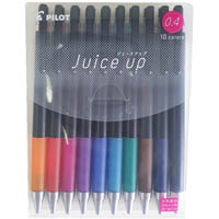 pilot juice up retractable gel pen 0.4mm assorted everyday colours wallet 10