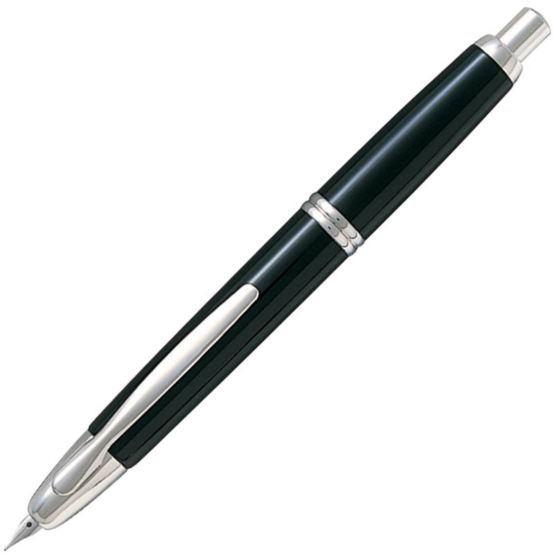 Image for PILOT CAPLESS SILVER ACCENT FOUNTAIN PEN BLACK BARREL FINE NIB BLACK INK from Memo Office and Art