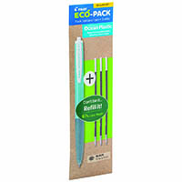 pilot eco pack super grip g retractable ballpoint pen 0.7mm with 3 refills black