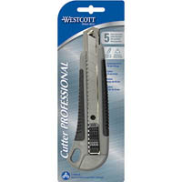 westcott professional knife cutter with blade 18mm grey