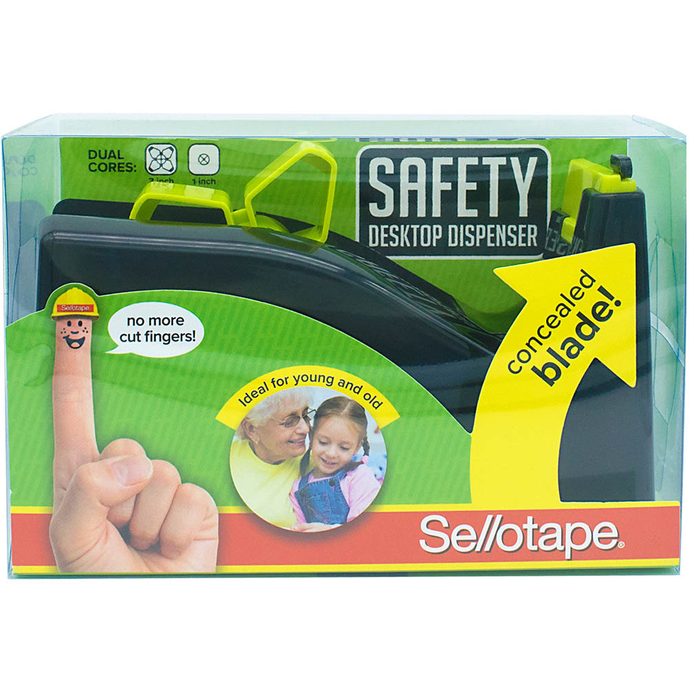 Image for SELLOTAPE SAFETY DESKTOP TAPE DISPENSER BLACK from Clipboard Stationers & Art Supplies