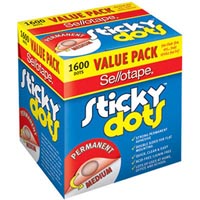sellotape sticky dots permanent medium pack 1600