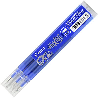 Image for PILOT BLS-FR5 FRIXION ERASABLE ROLLERBALL GEL REFILL FINE 0.5MM BLUE PACK 3 from BusinessWorld Computer & Stationery Warehouse