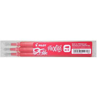pilot bls-fr5 frixion erasable rollerball gel refill fine 0.5mm red pack 3