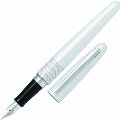 Image for PILOT MR2 FOUNTAIN PEN WHITE TIGER MEDIUM NIB BLACK from Eastland Office Supplies