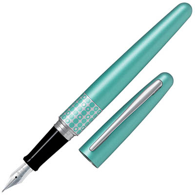 Image for PILOT MR3 FOUNTAIN PEN AQUA DOTS MEDIUM NIB BLACK from ALLBIZ Office Supplies