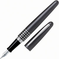 pilot mr3 fountain pen grey houndstooth medium nib black