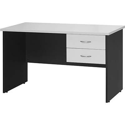 Image for OXLEY STUDENT DESK WITH TWO DRAWERS 1200 X 600 X 730MM WHITE/IRONSTONE from Challenge Office Supplies