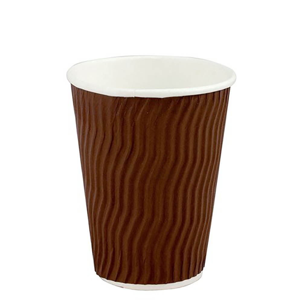 Image for CAPRI RIPPLE DOUBLE WALL CUP 12OZ BROWN BOX 500 from Merv's Stationery