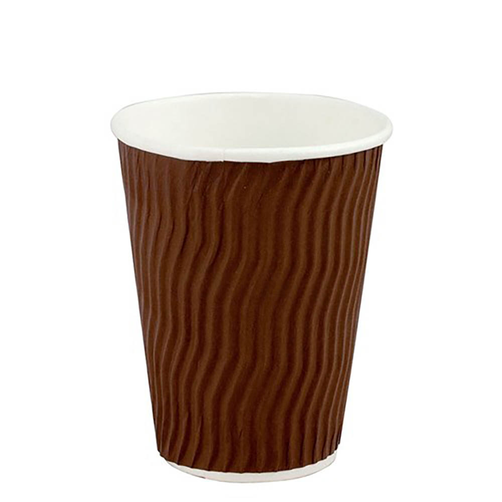 Image for CAPRI RIPPLE DOUBLE WALL CUP 12OZ BROWN BOX 500 from Mitronics Corporation