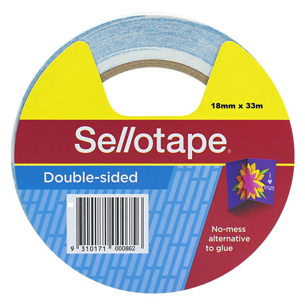 Image for SELLOTAPE DOUBLE SIDED TAPE MEDIUM 18MM X 33M from Merv's Stationery