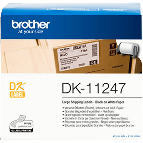 Image for BROTHER DK-11247 LABEL ROLL 103 X 164MM WHITE ROLL 180 from Mitronics Corporation