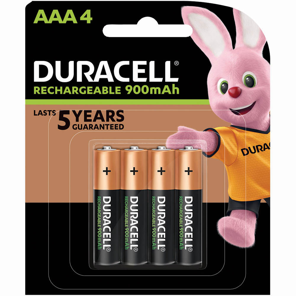 Image for DURACELL RECHARGEABLE AAA BATTERY PACK 4 from Challenge Office Supplies