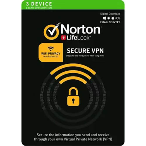 Image for NORTON WIFI PRIVACY 1 USER 3 DEVICE 1 YEAR from That Office Place PICTON