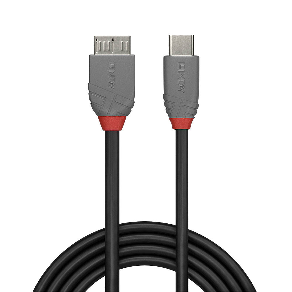 Image for LINDY 36623 ANTHRA LINE USB-C TO MICRO-B CABLE 3M BLACK from That Office Place PICTON