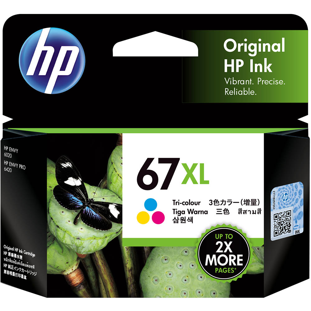 Image for HP 3YM58AA 67XL INK CARTRIDGE HIGH YIELD CYAN/MAGENTA/YELLOW from Mitronics Corporation