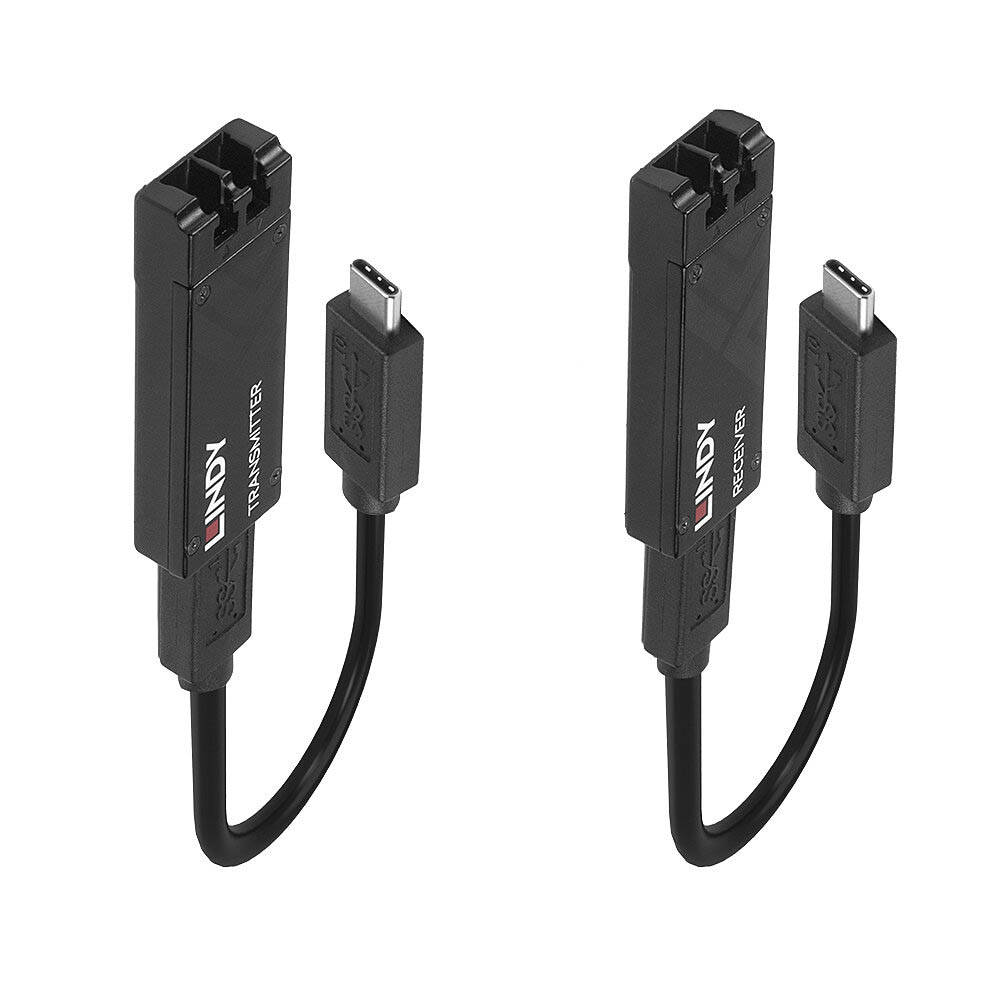 Image for LINDY 43312 FIBRE OPTIC USB TYPE-C EXTENDER 100M BLACK from Challenge Office Supplies