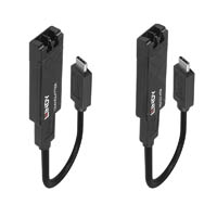 lindy 43312 fibre optic usb type-c extender 100m black