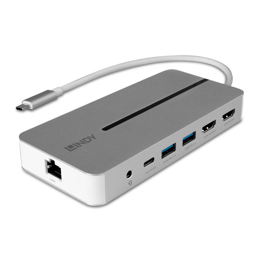 Image for LINDY 43360 USB-C LAPTOP MINI DOCKING STATION SILVER/WHITE from That Office Place PICTON
