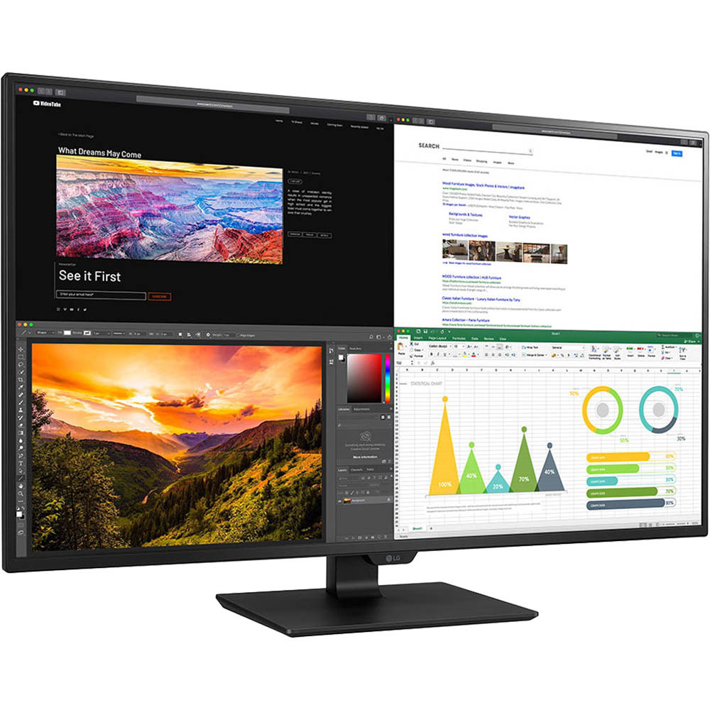 Image for LG 43UN700-B UHD 4K IPS HDR10 MONITOR 43 INCH BLACK from BusinessWorld Computer & Stationery Warehouse