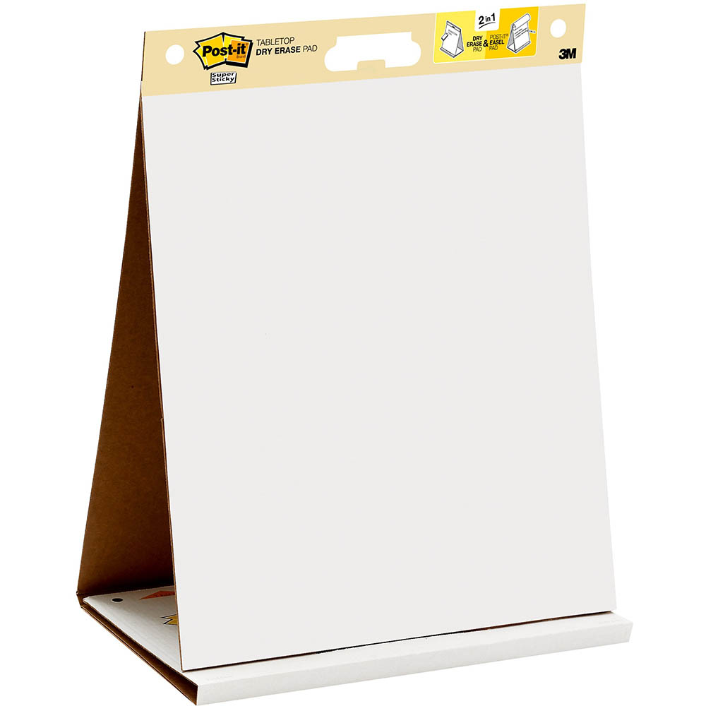 Image for POST-IT 563DE SUPER STICKY TABLE TOP DRY ERASE EASEL PAD 508 X 584MM from Mitronics Corporation