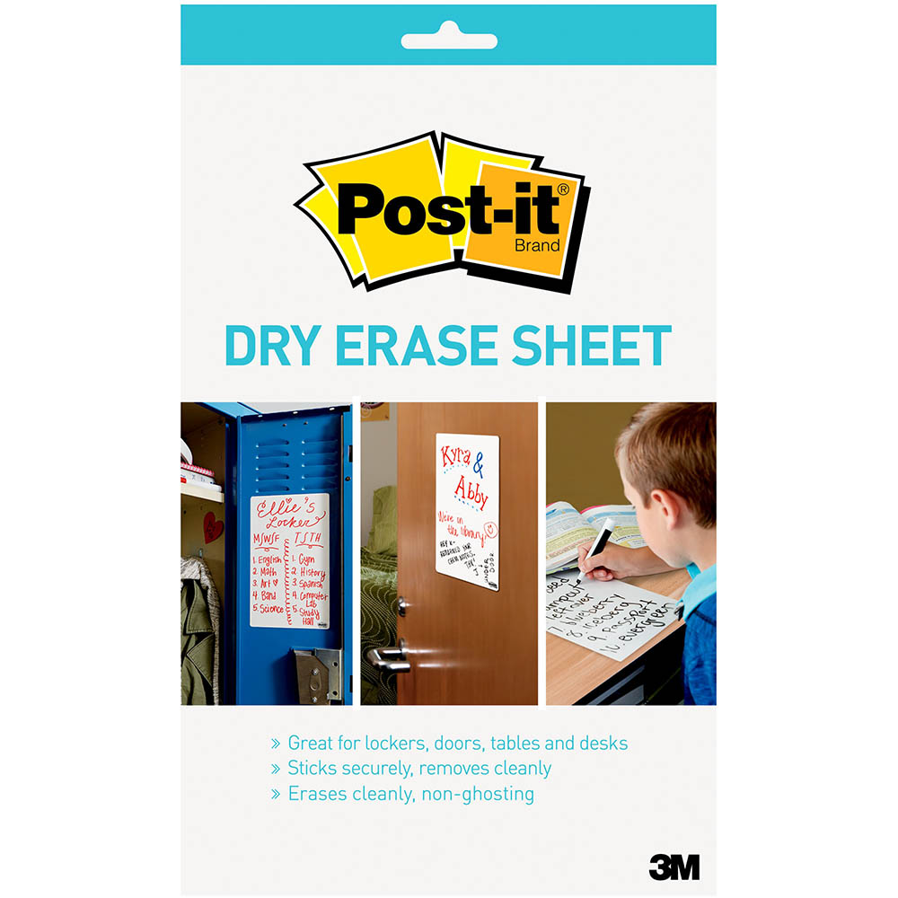 Image for POST-IT SUPER STICKY INSTANT DRY ERASE SHEETS 177 X 287MM PACK 3 from That Office Place PICTON